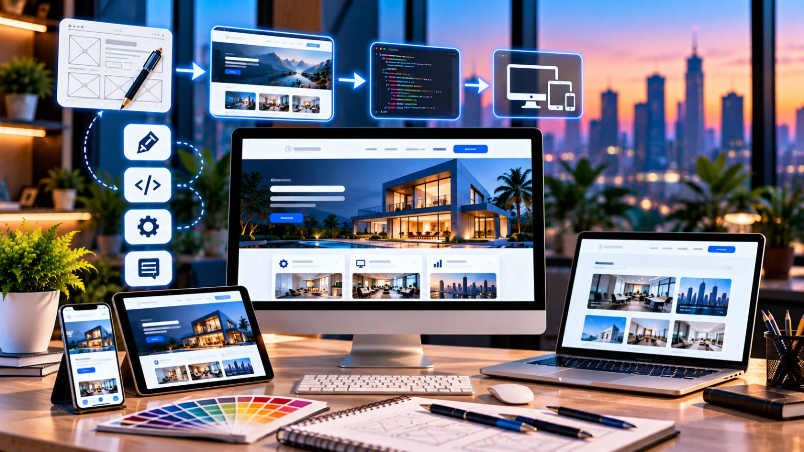Custom web design services team building responsive, high-converting websites